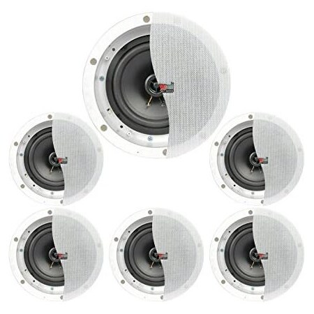 5 Core 6 Pieces 6.5 Inch Ceiling Speaker Wired Waterproof in Ceiling/in Wall Mounted CL 6.5-12 2W 6PCS